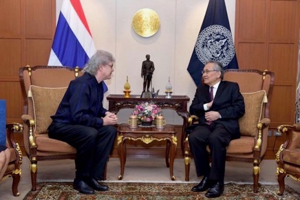 Discussing cultural diplomacy concepts with HE Foreign Minister Don Pramudwinai at MFA.jpg